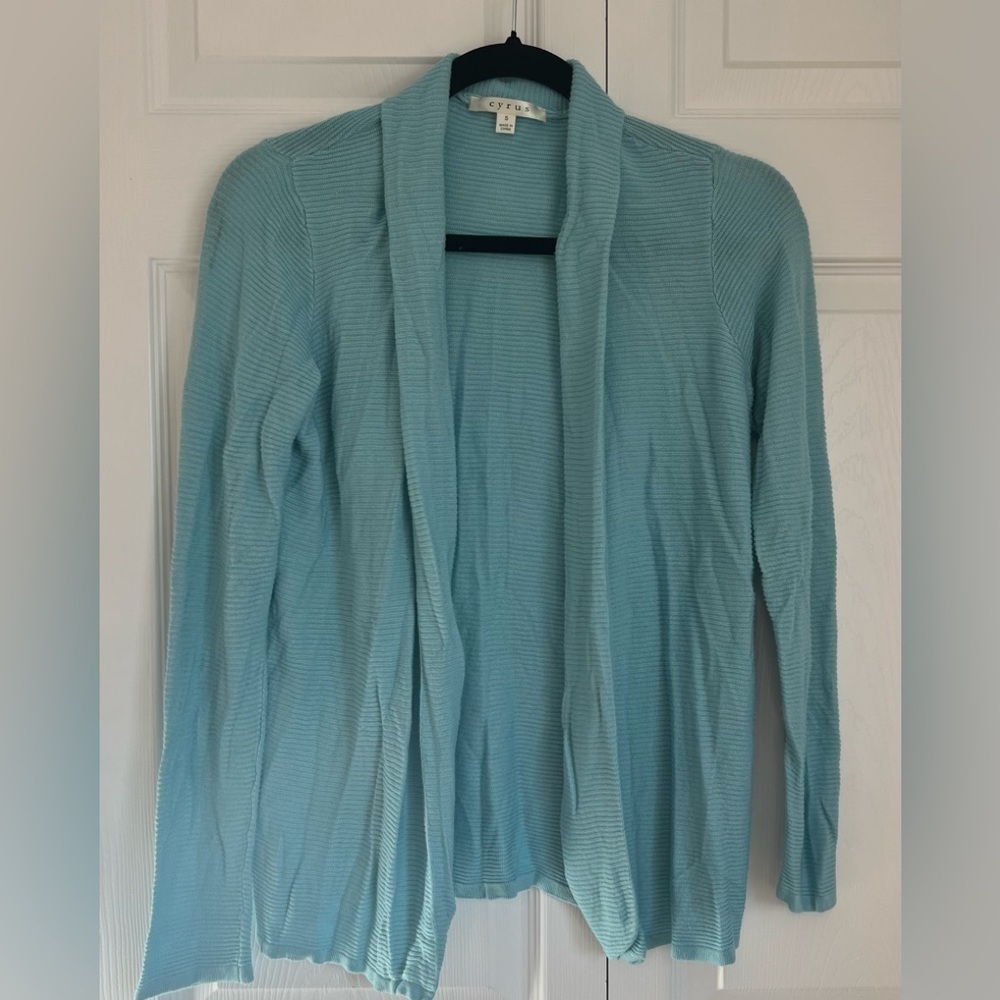 Cyrus Blue Long Sleeved Open Cardigan